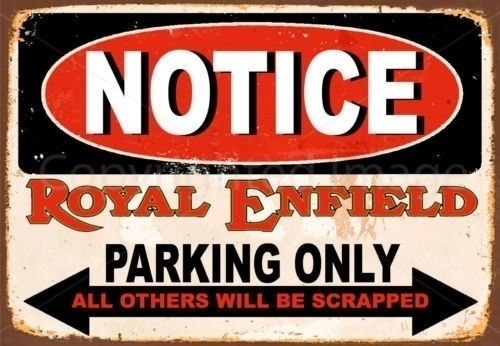 Home Cinema Logo - ข้อสังเกต Royal Enfield ที่จอดรถเท่านั้นป้ายโลหะโปสเตอร์แผ่นโลหะบ้านติดกำแพง Decor Prompt