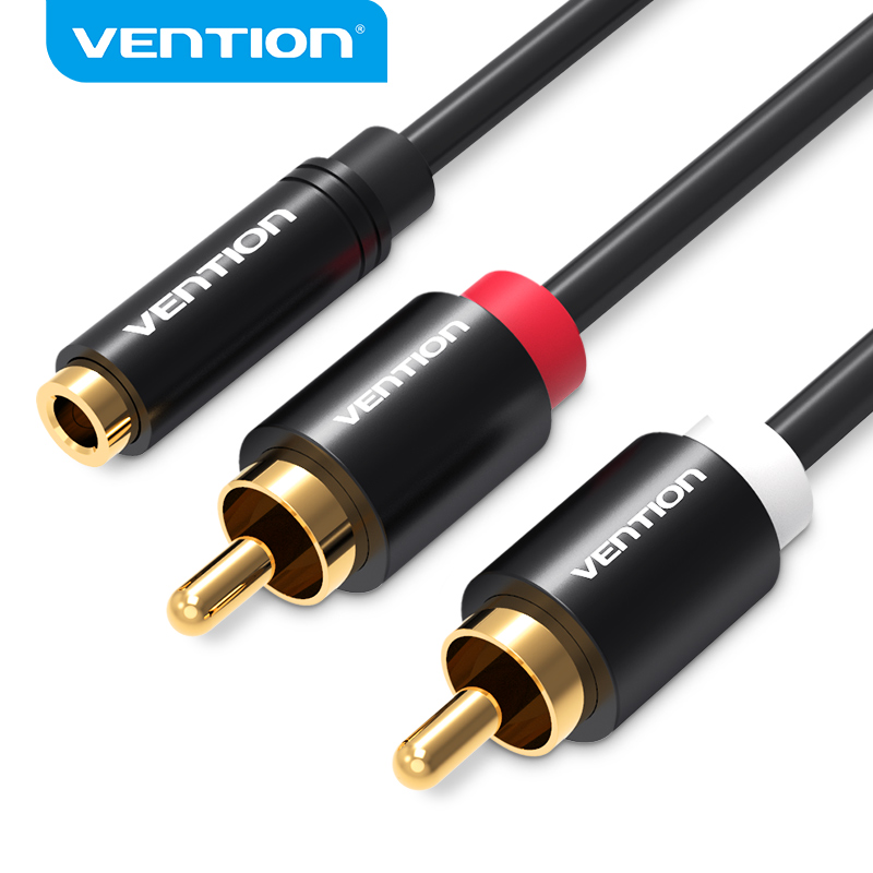 Home Cinema Ampli - เวนชั่นแจ็ค 3.5 มม. หญิงถึง 2RCA ชายอะแดปเตอร์เสียงสำหรับเครื่องขยายเสียงทีวีโฮมเธียเตอร์แล็ปท็อปแจ็ค