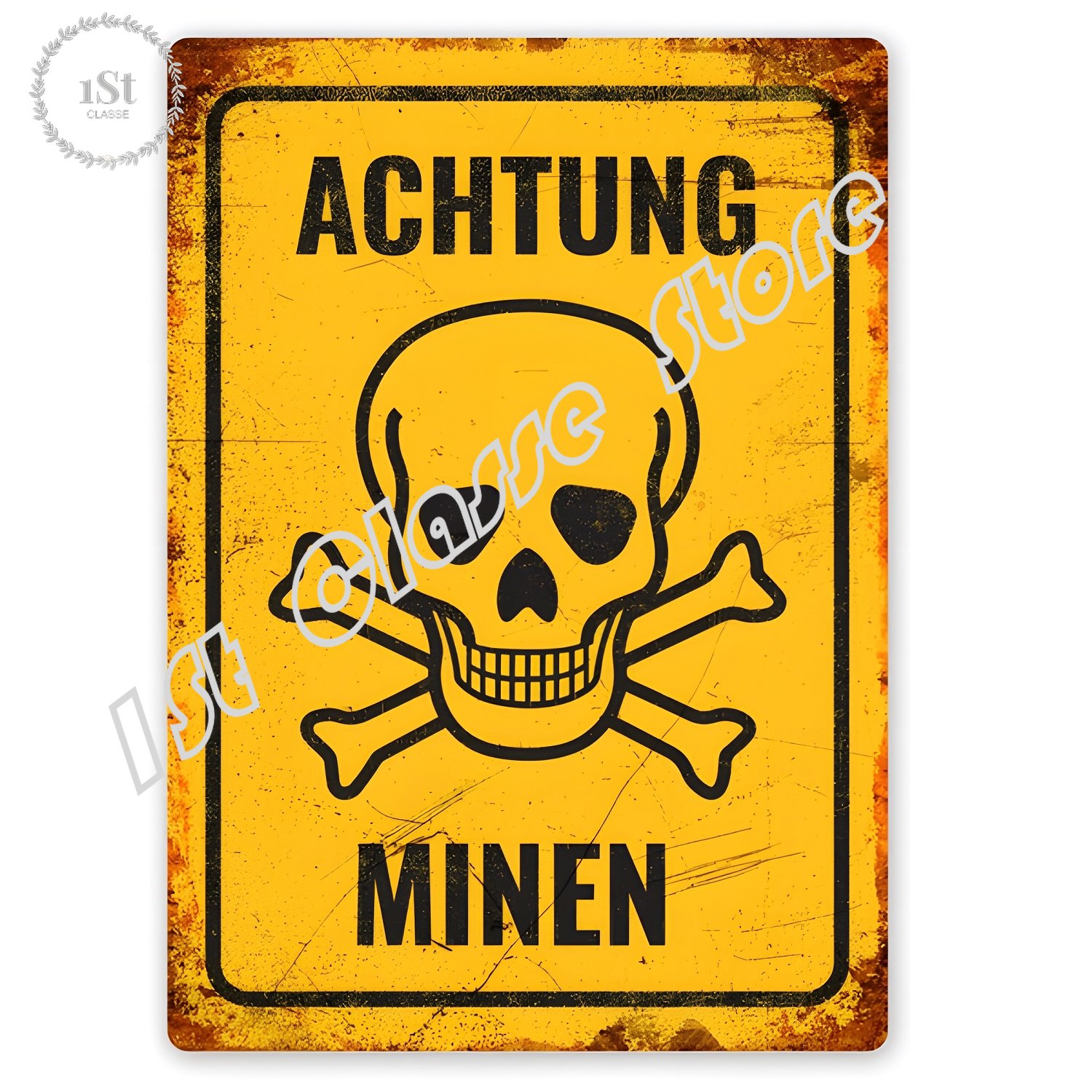 Home Cinema Logo - Achtung Minen ดีบุกป้ายศิลปะตกแต่งผนัง,อลูมิเนียม Vintage Retro โลหะป้ายภาพวาดเหล็ก