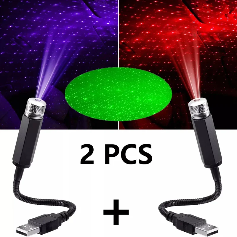 Home Cinema With Projector - ไฟโปรเจคเตอร์ดาว LED สำหรับรถยนต์ ขนาดเล็ก ใช้พลังงาน USB