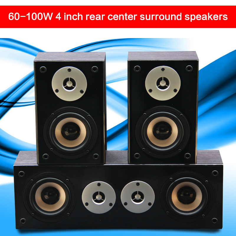 Home Cinema Audio System - 100W 4นิ้ว Power Wall Mount กลางด้านหลัง