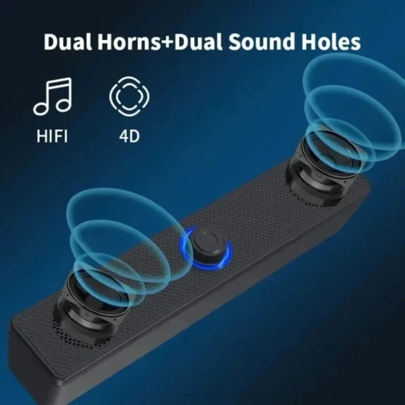 Home Cinema Wireless Speakers - บลูทูธไร้สายและซาวด์บาร์สำหรับพีซี ลำโพงแบบมีสาย ซาวด์บาร์ที่ใช้พลังงานจาก USB สำหรับทีวี พีซี