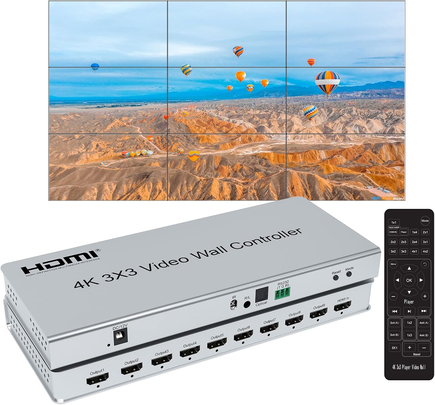 4K 3x3 HDMI Video Wall Control - Home Cinema Video Processor บทวิจารณ์และราคา
