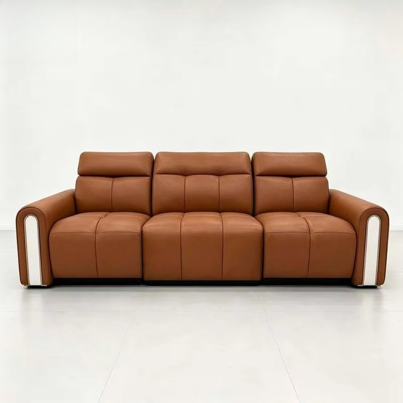 โซฟาหนังสีส้มปรับเอนนอนได้สำหร - Home.Cinema Orange บทวิจารณ์และราคา
