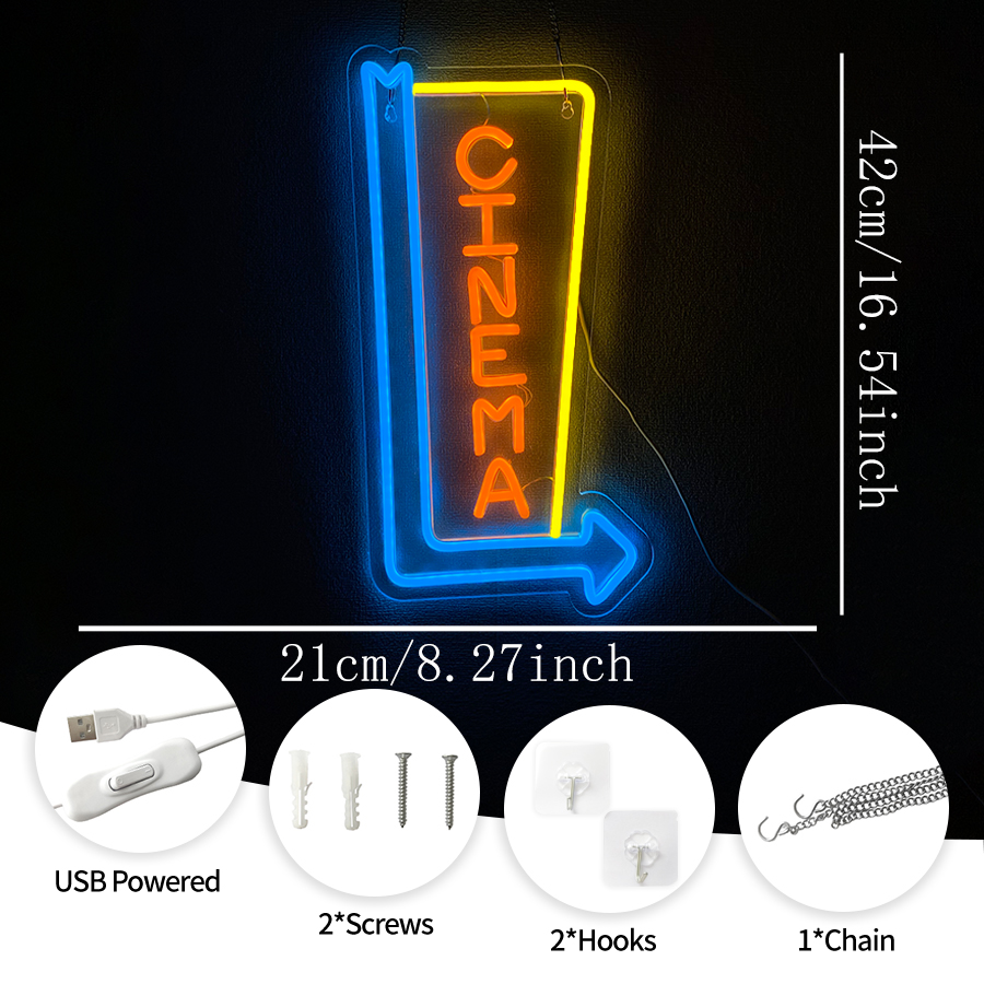 ป้ายไฟนีออน LED รูปธงโรงภาพยนต - Home.Cinema Orange บทวิจารณ์และราคา
