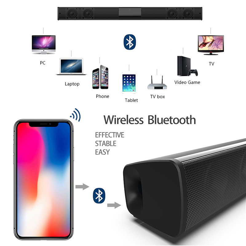 40W ไร้สายบลูทูธ 5.0 Soundbar  - Home Cinema Audio System บทวิจารณ์และราคา