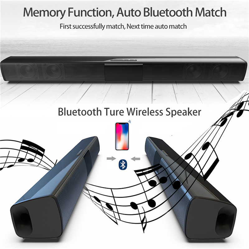 40W ไร้สายบลูทูธ 5.0 Soundbar  - Home Cinema Audio System บทวิจารณ์และราคา