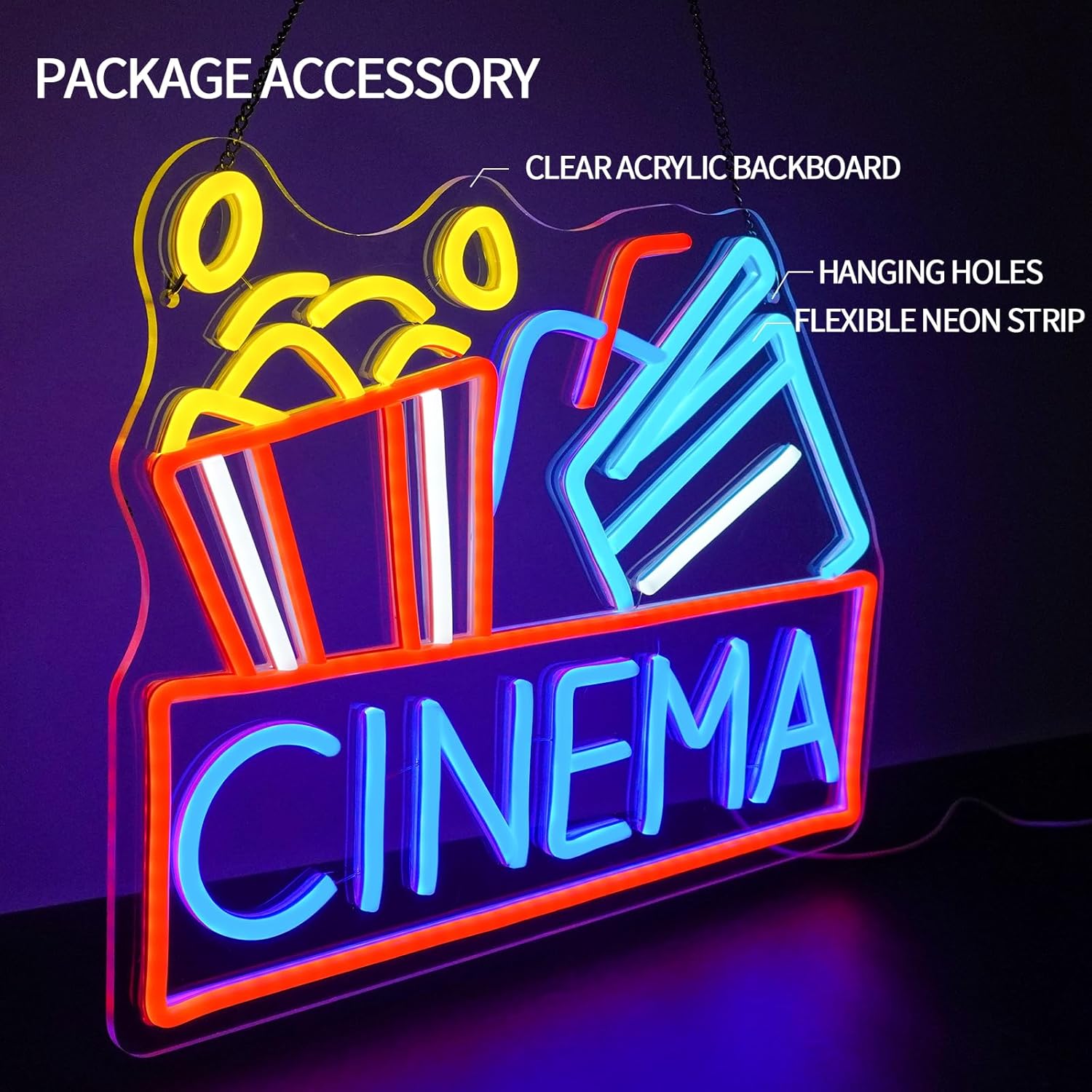 Cinema Neon Sign USB Powered L - Home Cinema Night บทวิจารณ์และราคา